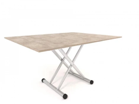 Стол трансформер журнальный обеденный Оку Серебристый