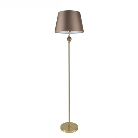 Торшер Lumion Eletra 8417/1F латунь/коричневый, металл/стекло/текстиль Е27 60W 220V