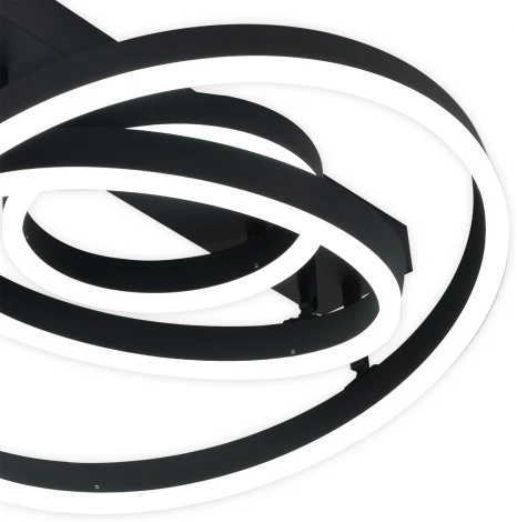 Потолочная люстра светодиодная с таймером Escada Enke 10266/3LED 80Вт, с ПДУ, металл/акрил, черный (220V, кольцо)