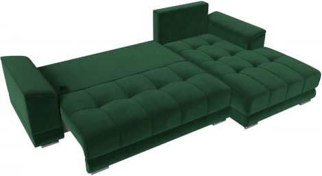 Диван угловой НордСтар правый угол (Зеленый/Велюр) Лига Диванов арт.121108