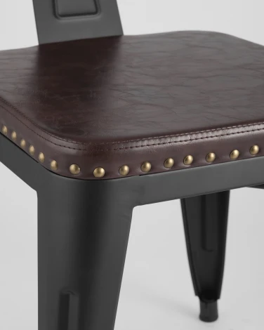 Стул Stool Group TOLIX ARMS SOFT с подлокотниками черный матовый УТ000001288