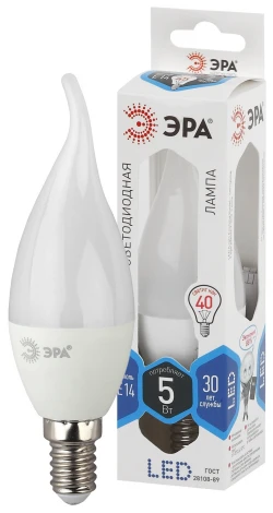Лампочка светодиодная E14 5W ЭРА LED BXS-5W-840-E14