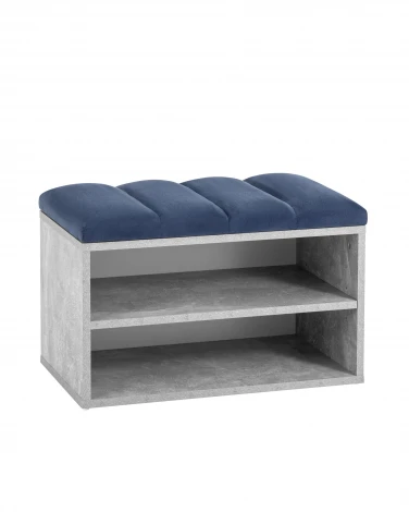 Обувница Хольст серая велюр синий УТ000036856