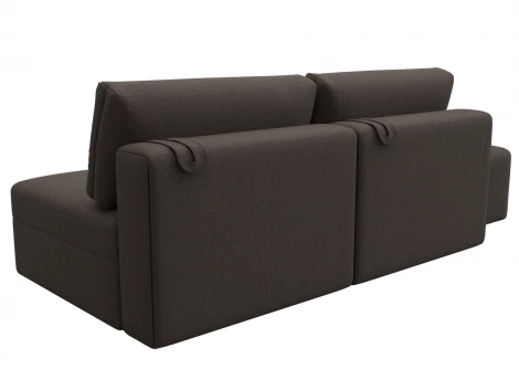 Диван прямой модульный с пуфом Лига-060 НПБ (ЛДСП,Брус,Фанера/Пластик/Рогожка/Коричневый) Лига Диванов 129675