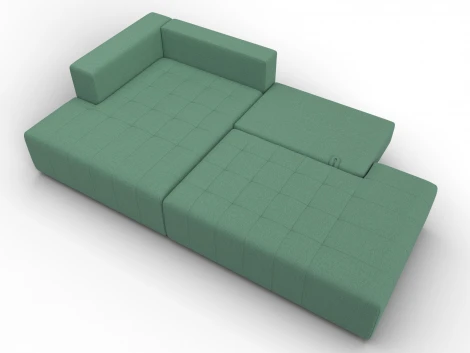 Диван угловой Лига-103 НПБ угол левый (ДСП,Брус,Фанера,Рогожка/Зеленый) Лига Диванов 134813L