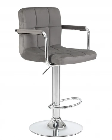 Набор 2 шт стул барный DOBRIN KRUGER ARM (серый велюр (MJ9-75))