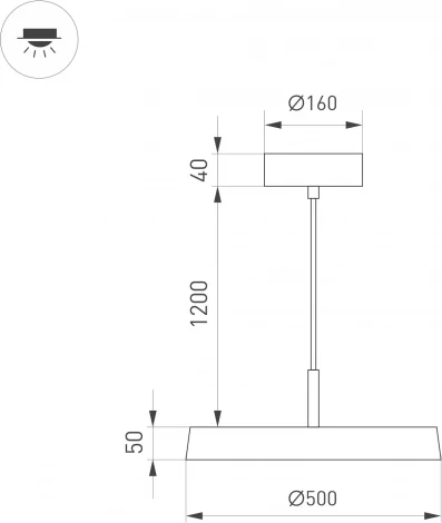 Светильник SP-ELEGANT-R500-37W Day4000 (BK, 120 deg, 230V) (Arlight, IP20 Металл) 033923(1)