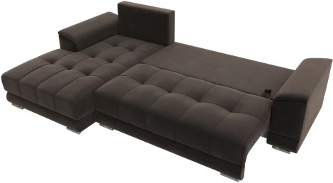 Диван угловой НордСтар левый угол (Коричневый/Велюр) Лига Диванов арт.121109L