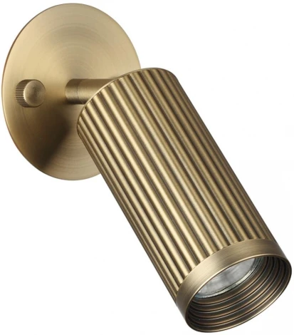 Настенный спот поворотный на 180/350 Odeon Light Manchester 7013/1WA металл/под латунь LED GU10 10W 220V