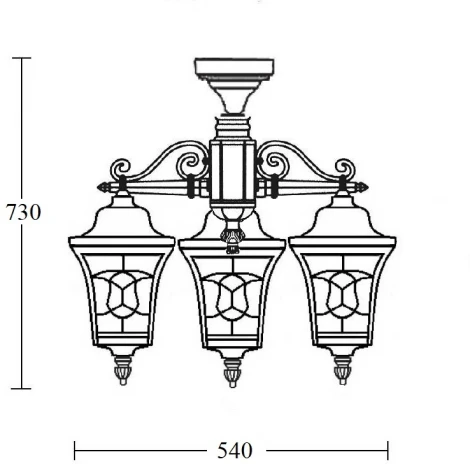 Потолочный светильник уличный Oasis Light VENECIA 2S 91870SA/3 Bl (220V, фонарь, IP44)