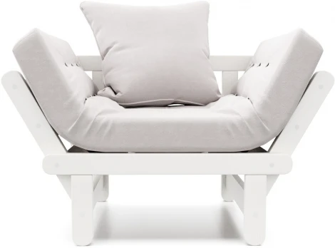 Кресло Arsko Сламбер белая эмаль светло-серый велюр