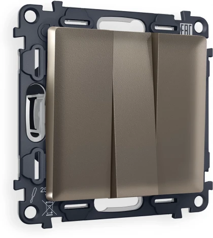 Комплект механизма Ambrella Volt 3-клавишного выключателя ALFA MA635010 Темная бронза матовый QUANT