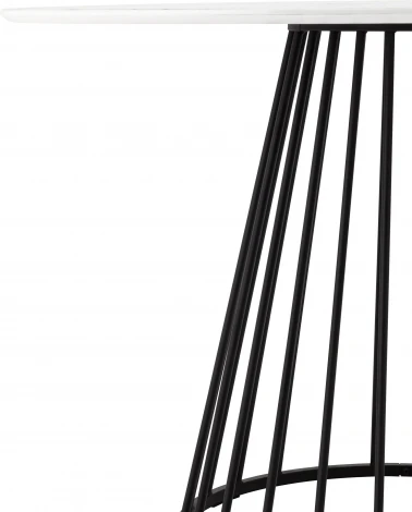 Стол обеденный Stool Group Ливерпуль 110*110 белый мрамор черная ножка