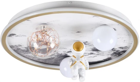 Потолочный светильник круглый Lumion Atlas 6507/88CL LEDIO белый, золотой LED 88W 5668Лм 3000-6000К 220V (для детской, пульт управления, круглые)