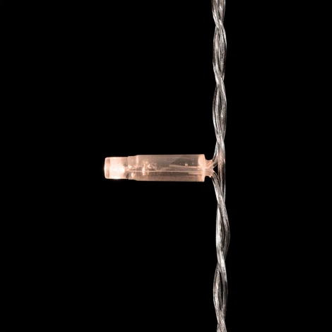 Гирлянда Нить с Колпачком 10м Экстра Тепло-Белая 24В, 100 LED, Провод Прозрачный ПВХ, IP65