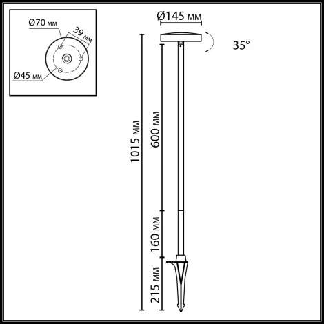 Грунтовый светильник светодиодный поворотный Odeon Light Disc 7189/6GLA черный/металл IP65 LED 6W 3000K 220V-240V