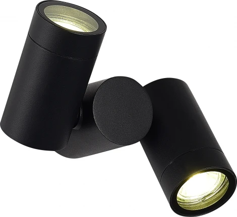 Настенный светильник ST Luce Ecollo SL9011.402.02 черный/белый GU10 2*50W (220V, круглые, IP65)