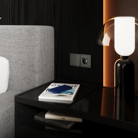 Перекрестный переключатель встраиваемый IP30 Voltum S70 VLS020506 двухклавишный 10А, (титан)