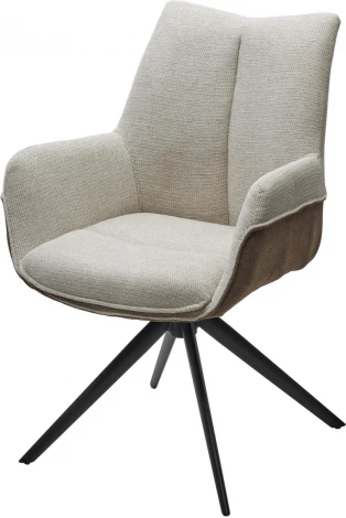 Стул PONTUS 360 град. поворот. KN01-05 Бежевый/ BZ1046-21 Коричневый/ Черный, ®DISAUR