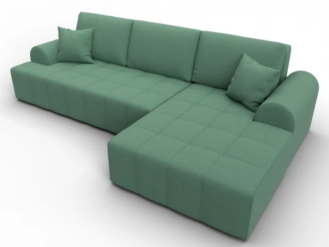 Диван угловой Лига-080 угол правый (ДСП/Пластик/Рогожка/Зеленый) Лига Диванов 134744