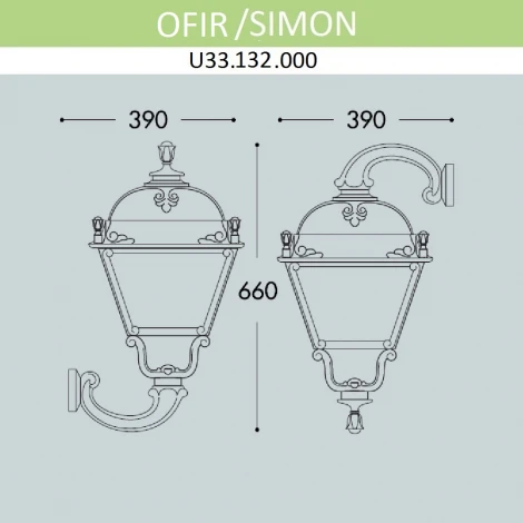 Настенный фонарь уличный Fumagalli Simon U33.132.000.AXH27 (220V, IP55)