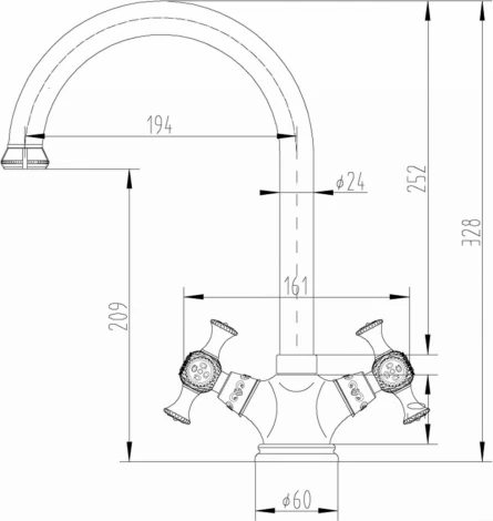Смеситель Zorg Antic A 6004K-BR для кухонной мойки