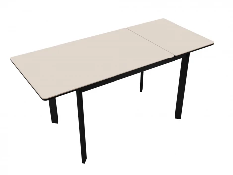 Стол DikLine LK110 Керамика Krater Perla (бежевый матовый) /подстолье черное/опоры черные