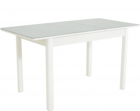 Стол Гамбург 1, Белый/Стекло серое, Аврора