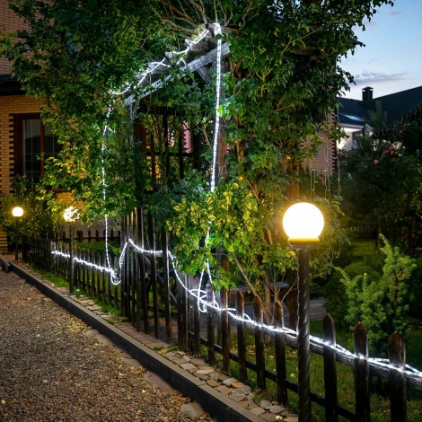 Гирлянда светодиодная Дюралайт, 15м, коннектор в/к, белый свет Uniel ULD-D50 15M/С08 IP44 WHITE