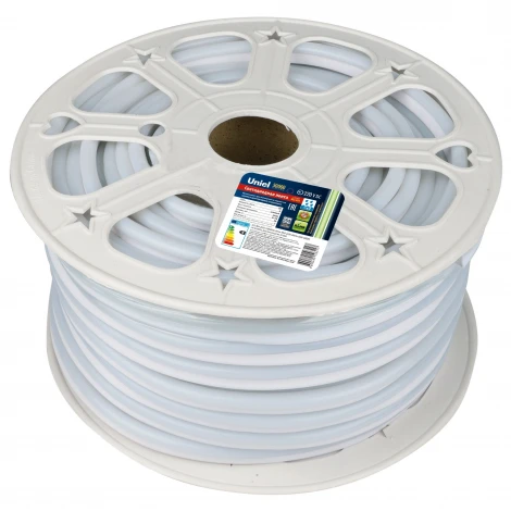 Светодиодная лента Uniel ULS-N21-2835-120LED/m-8mm-IP67-220V-8W/m-50M-GREEN бобина