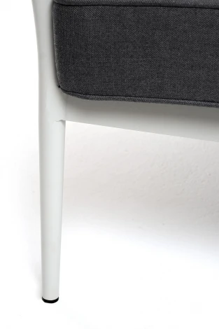 "Касабланка" диван 3-местный плетеный из роупа, каркас алюминий светло-серый (RAL7035) муар, роуп серо-коричневый 23мм, ткань серая 017 4SIS арт.УТ-00006210