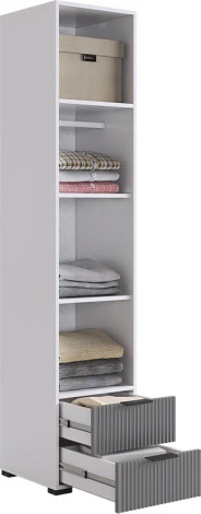 Зефир Шкаф однодверный 107.01 Mebelson (ЛДСП,ПВХ,МДФ,Металл/Светлое дерево,Серый) арт.UL.107-M.103.01.3263