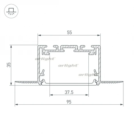 Профиль SL-LINIA55-FANTOM-2500 SEAMLESS ANOD (Алюминий) 029507 Arlight FANTOM