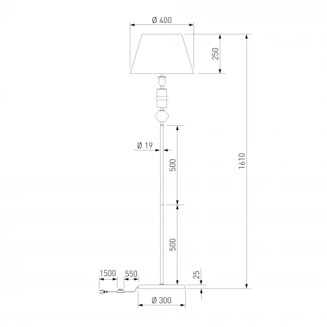 Торшер Eurosvet Olaria 109012 латунь