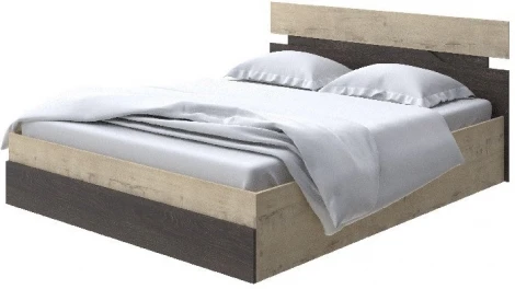 Без бренда Кровать Milton с подъемным механизмом (ЛДСП Бунратти/Дуб Кантербери) 180x200