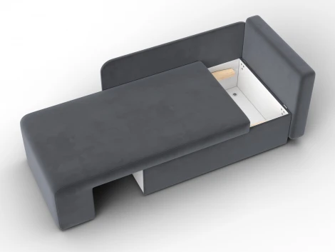 Кушетка Лига-097 (ДВП,ДСП,ЛДСП,Брус/Пластик/Велюр/Серый) Лига Диванов 134766