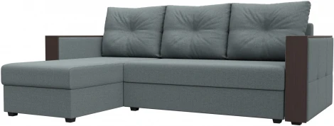 Диван угловой Валенсия Лайт левый угол (Серый/Рогожка) Лига Диванов арт.125973L