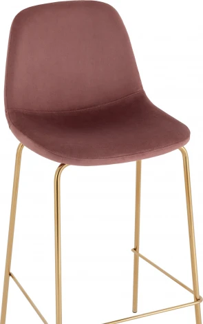 Стул барный Валенсия SN велюр пыльно-розовый золотые ножки 2 шт Stool Group (арт.УТ000038303)