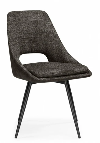 Обеденный стул Woodville Avianus (Металл, Шенилл/Черный, Коричневый) арт.15878