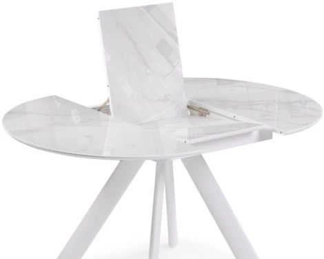 Стеклянный стол Woodville Галвестон 100х76 белый мрамор / белый 532393