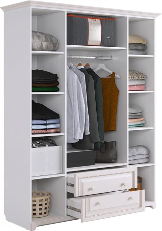 Белла Шкаф 4-створчатый Mebelson (ЛДСП,МДФ,ПВХ/Белый) арт.SMB-18.1651