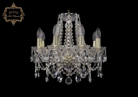Подвесная люстра Art Classic 11.25 11.25.8.141.Gd.Sp (220V, хрусталь, на цепи, подсвечник, свеча)
