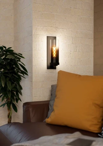 Бра Eglo Toothill 44003 1х40W (E27) сталь черный/затемненное стекло, черный прозрач