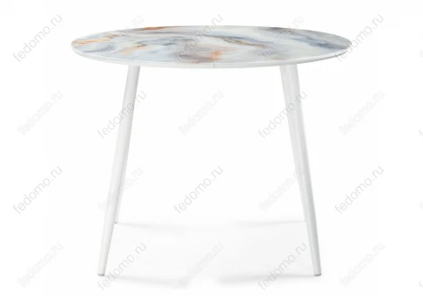 Стеклянный стол Woodville Кловис кианит / белый 474328