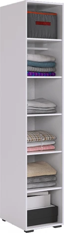 Ева Шкаф однодверный 100.01 Mebelson (ЛДСП,МДФ,ПВХ,Пластик/Светлое дерево,Белый) арт.UL.100-M.104.01.3101