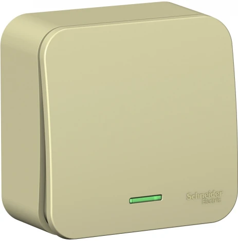 Выключатель накладной одноклавишный с подсветкой (бежевый) Systeme Electric Blanca BLNVA101117