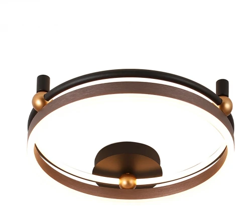 Потолочный светильник круглый Crystal Lux FERNANDO PL48W LED COFFEE/BLACK (220V, пульт управления, кольцо)