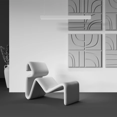 Подвесной линейный светодиодный светильник Maytoni Basis P051PL-36W2.7-6K-W (220V, на тросе)