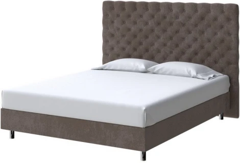 PROxSON Кровать Paris Boxspring Standart (Ткань: Велюр Casa Кофейный) 200x200