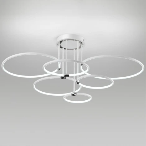 Люстра на штанге потолочная Lumion Ursula 5282/99CL LEDIO белый, хром LED 156W 9899Лм 3000-6000K с пультом ДУ 220V (регулировка яркости)